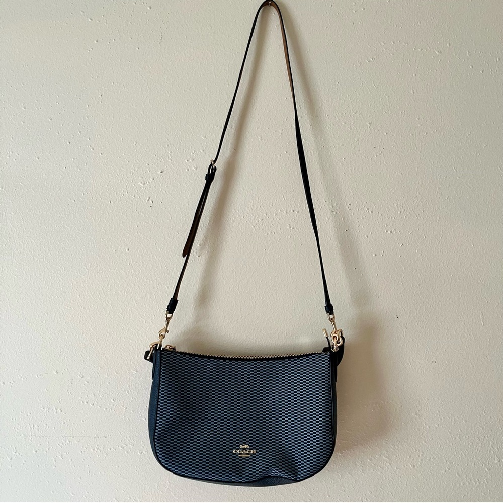 Coach Blue Check Crossbody Bag